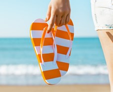 Flip flops on the beach