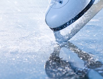 Ice skate on ice rink