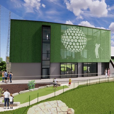 CGI image of the proposed West Wing elevation at Trafford Golf Centre